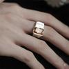 Lucky Yellow Diamond Square Diamond Ring's Design Light Luxury Individual Cold Wind Live Mouth Jewelry