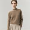 Women's 100% Cashmere Ribbed Half-Turtleneck Sweater - Autumn/Winter Base Layer, Loose & Warm