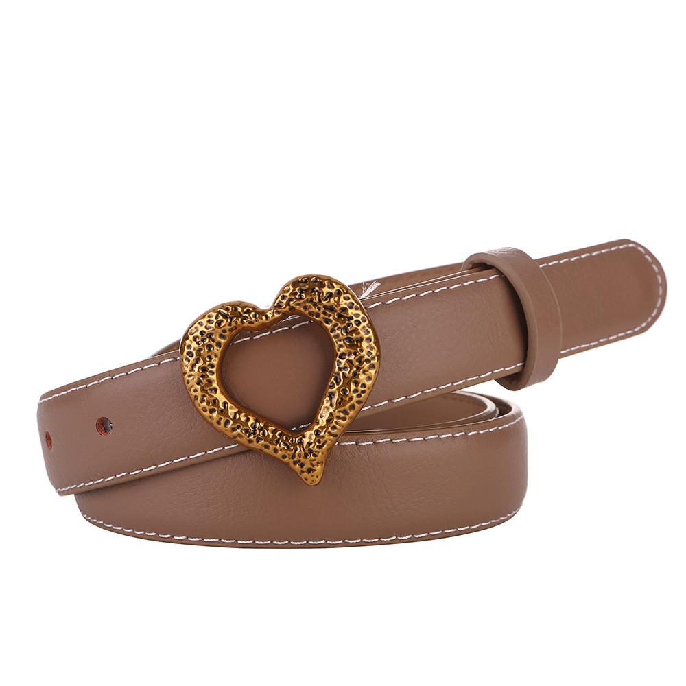 

Strap Waist Leather With Alloy Heart Buckle For Women Trend Casual Gift Wear абрикосовый