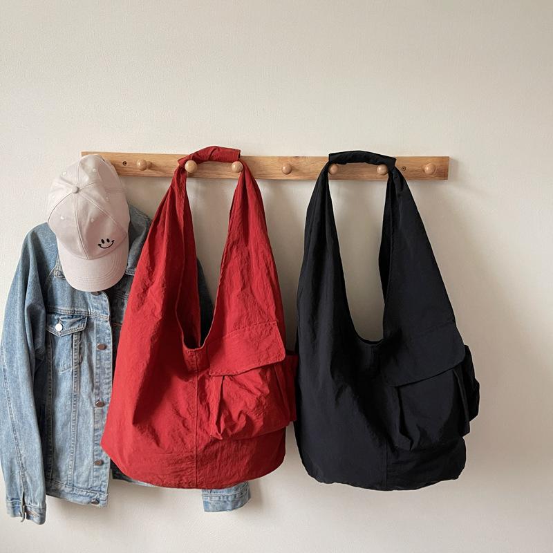 Japanese-style Casual Large-capacity Nyl Tote Bag, Lazy Style Versatile Crossbody Bag, Student Shoulder Bag for Class
