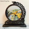 1pc, Su Embroidery Ornaments, Chinese Embroidery Crafts, Double Sided Embroidered Ornament, Solid Wood Desktop Decoration