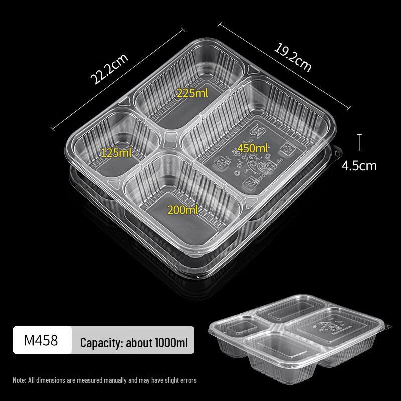 Morona Disposable Plastic Lunch Box with 4 Compartments