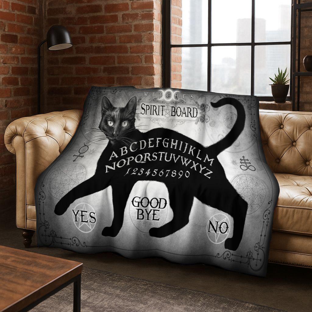 Witch Ouija Gothic Spirit Board 3D Retro Flannel Blanket,Warm and Cozy Soft Throw Blanket for Home Bedroom Bed Sofa Travel Cover