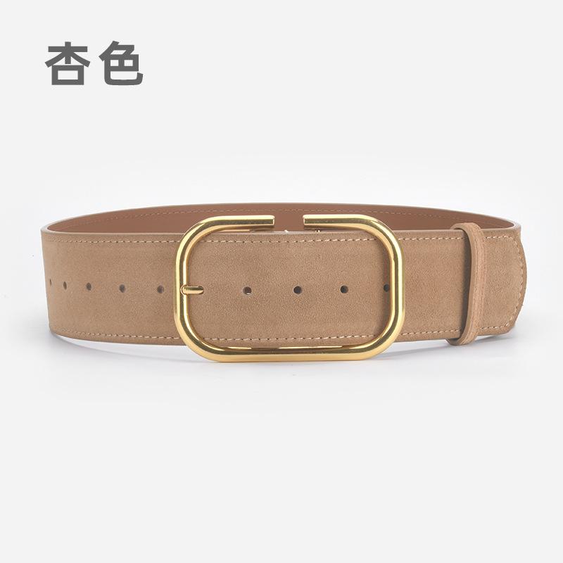 Retro Matte Waist Seal Women'S Simple Suede Leather Belt With Dress High-End Decorative Belt
