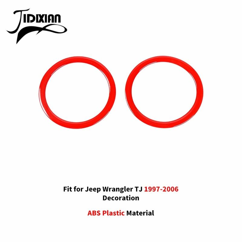 JIDIXIAN Red ABS Interior Decoration Trim Fit for Jeep Wrangler TJ 1997-2006 Car Instrument Panel Horn A/C Switch Accessories we1