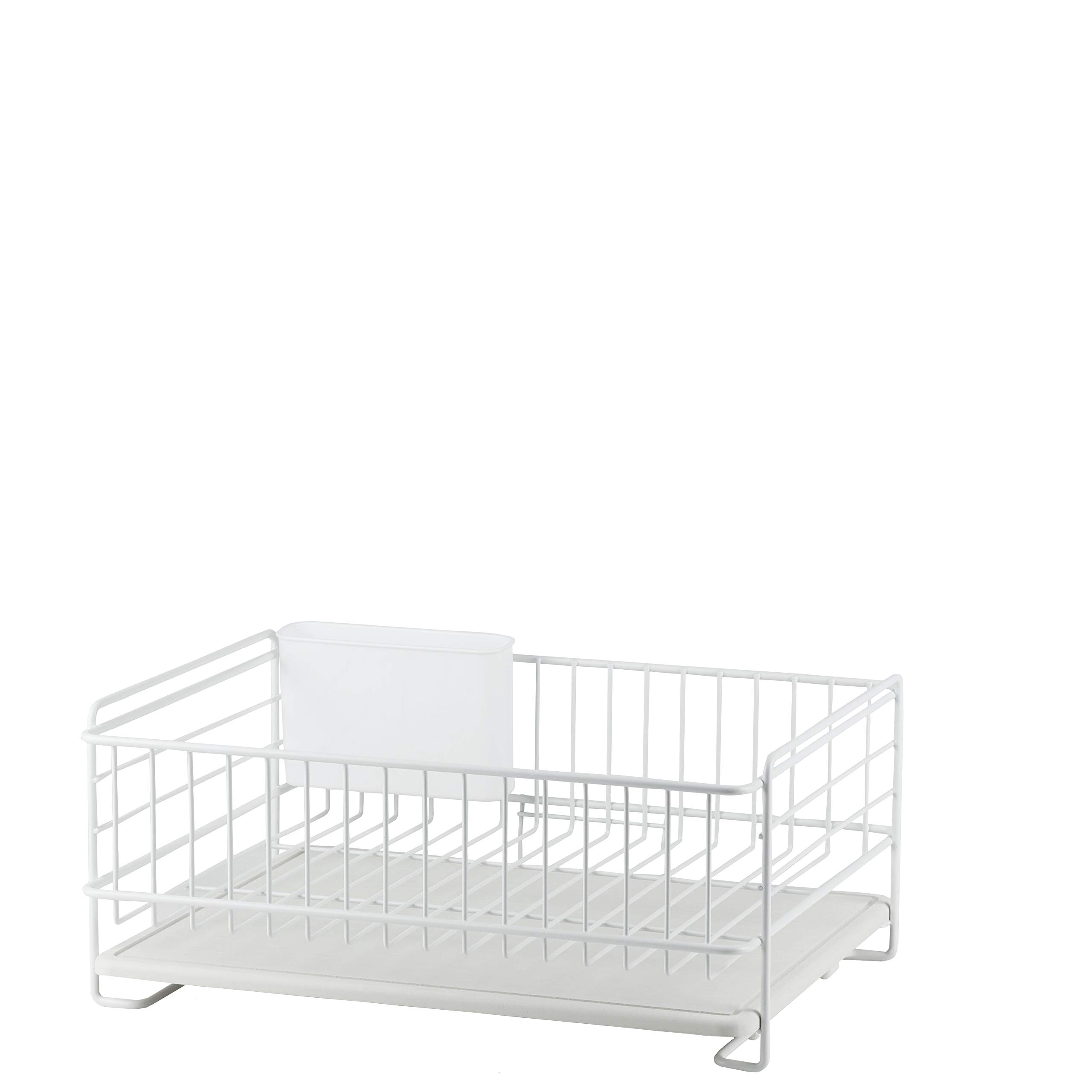 

Pearl Metal Iron Dish Drainer Basket, White, with Diatomaceous Earth Tray, AZ-5507