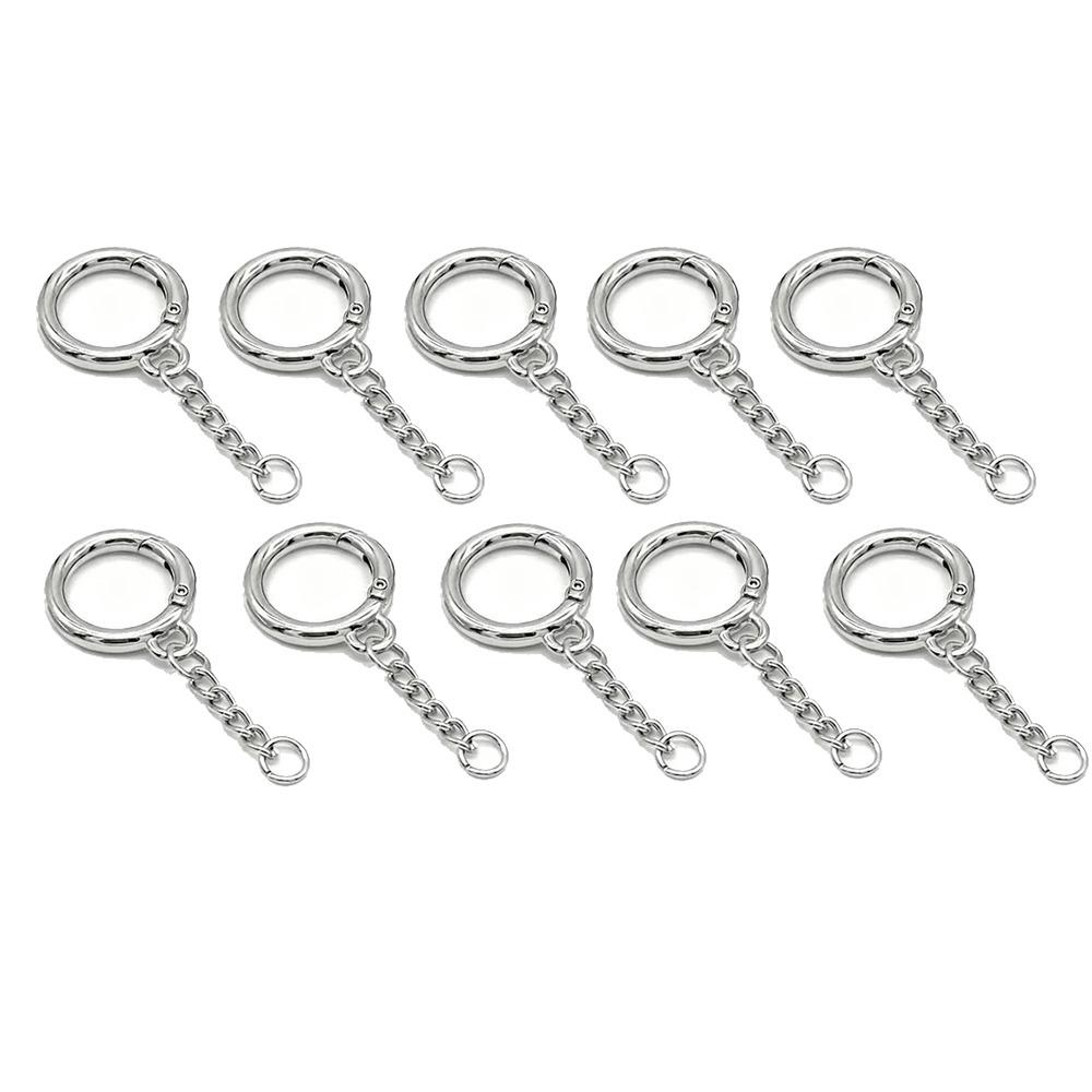 10Pcs Mirror Polish Keychains Keys Holder Lobster Claw Clasps and Key Rings  Jewelry Making Style B