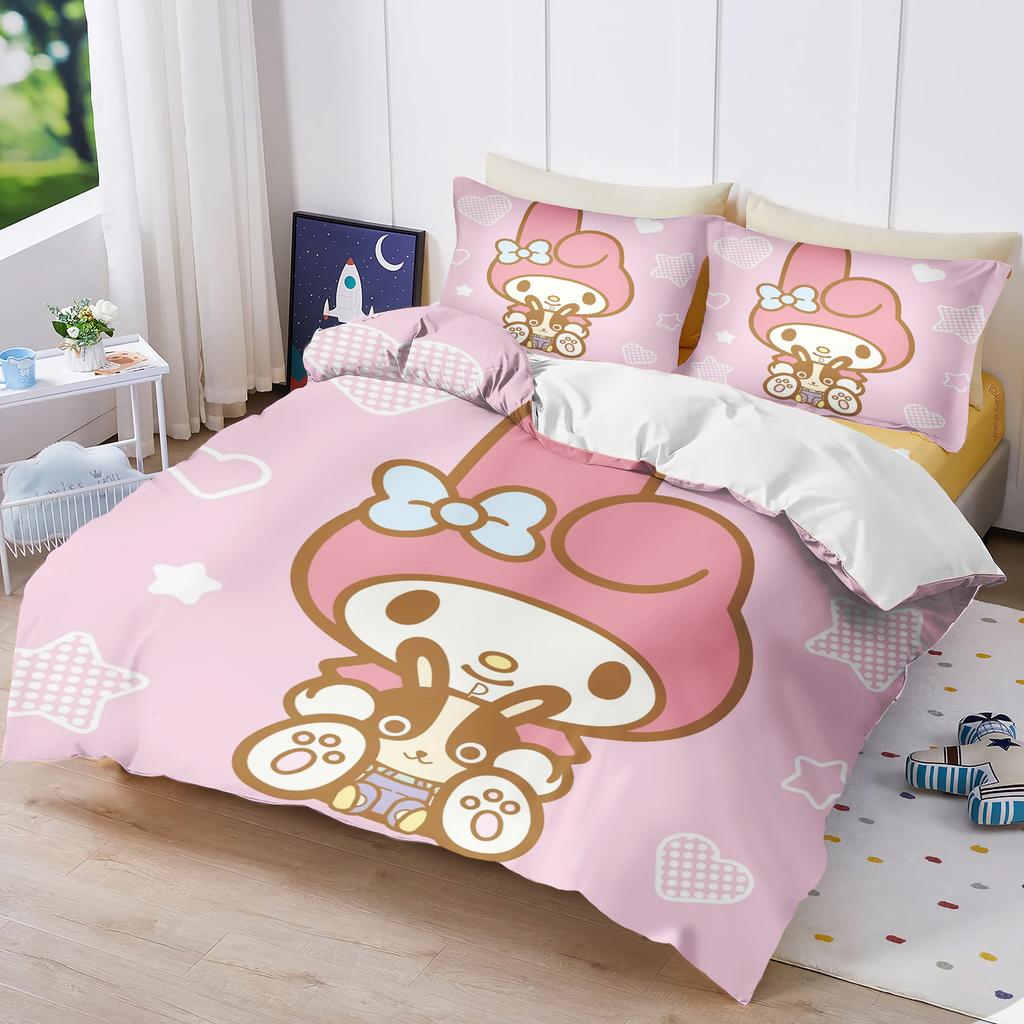 My Melody 3-Piece 1 Quilt Cover One Piece Bedding Set Comforte Luxus Exquisite Birthday Gift Polyester Home Decor