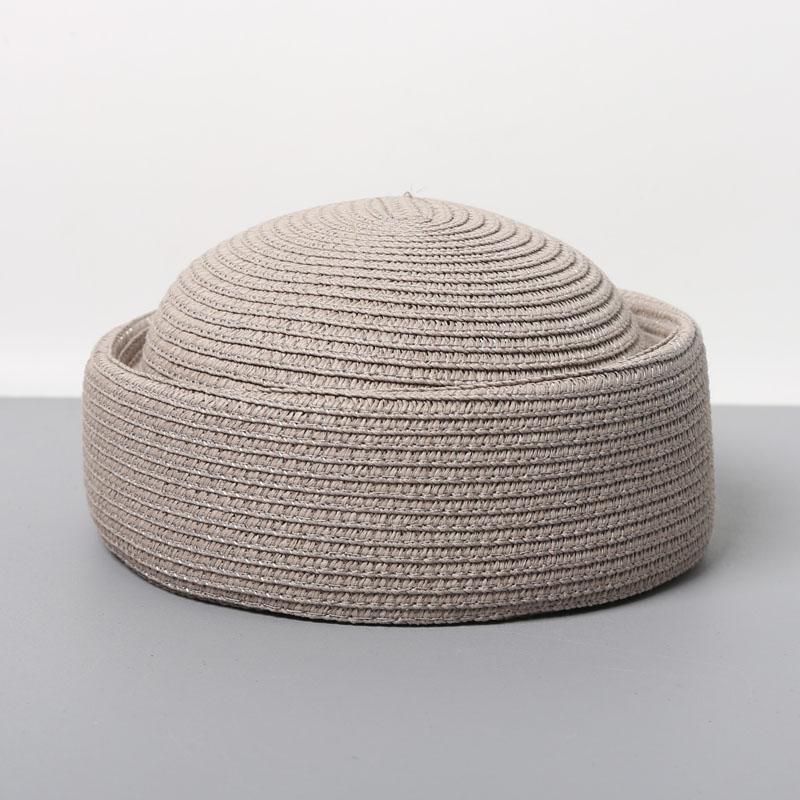 2026 New Summer Woven Paper Straw Berets Japanese Retro Artistic Painter Pillbox Hat Women Circle Concave Top Straw Sun Hats