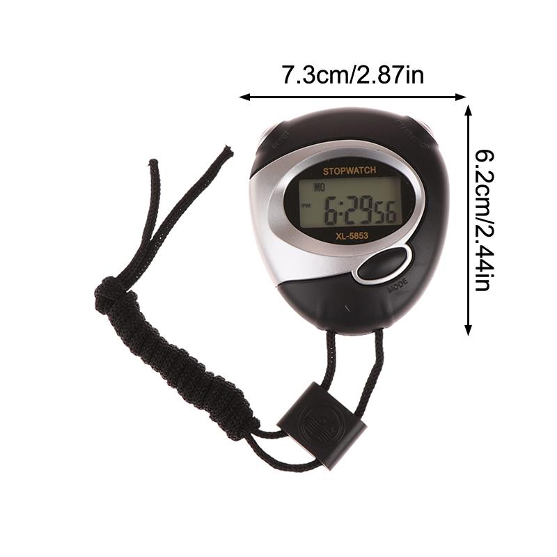 Ręczny Stoper Sportowy Licznik Wodoodporny Cyfrowy Wyświetlacz LCD Chronometr Timer Fitness Do Pływania Biegania Treningu Sportowego