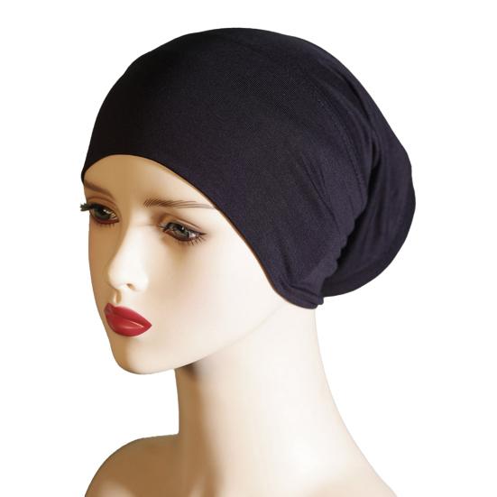 Headscarf Hat Mercerized Cotton Soft Breathable Wrinkle-Resistant Fabric Elastic Comfortable Fit Turban Hat Daily Wear One Size E
