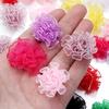 30pcs 3.5cm Snow Gauze Fabric Flower Colorful Carnation Artificial Flowers For DIY Wedding Party Clothing Headwear Decoration