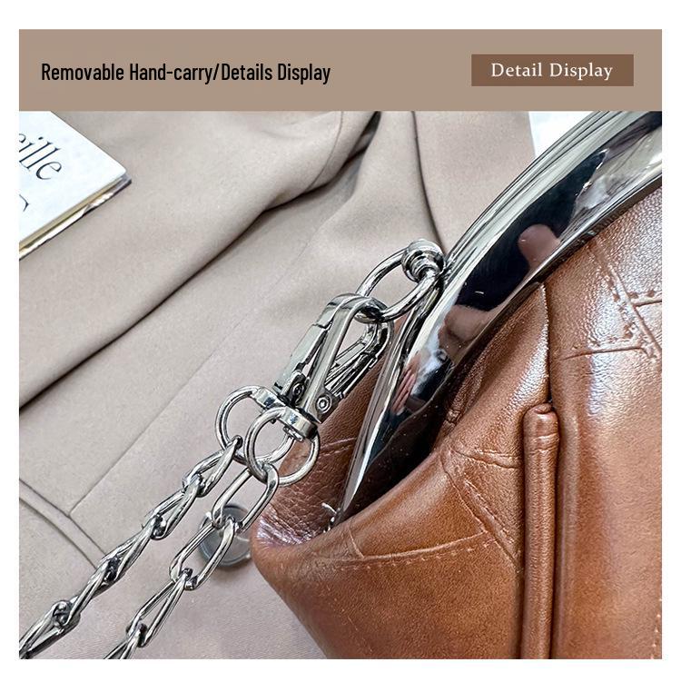 Minimalist Retro Chain Shell Bag - Women's Trendy 2025 Crossbody/Shoulder Bag