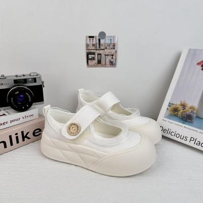 Velcro Shallow Canvas Shoes Women's 2025 New Summer Versatile Little White Shoes Summer Skirt Mary Jane Women's Shoes