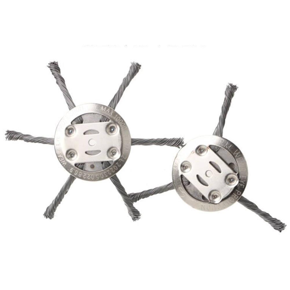 

2/4PCS Steel Wire Wheel Grass Trimmer Head Universal Weed Brush Head Gardening Brushcutter Head Lawnmover Power Tool Accessories