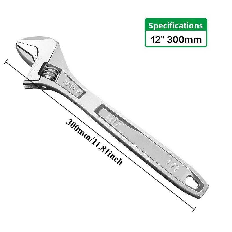 Adjustable Wrench Large Openin Long Handle Universal Spanner Clamp Wrench Mechanical Workshop Hand Repair Tools