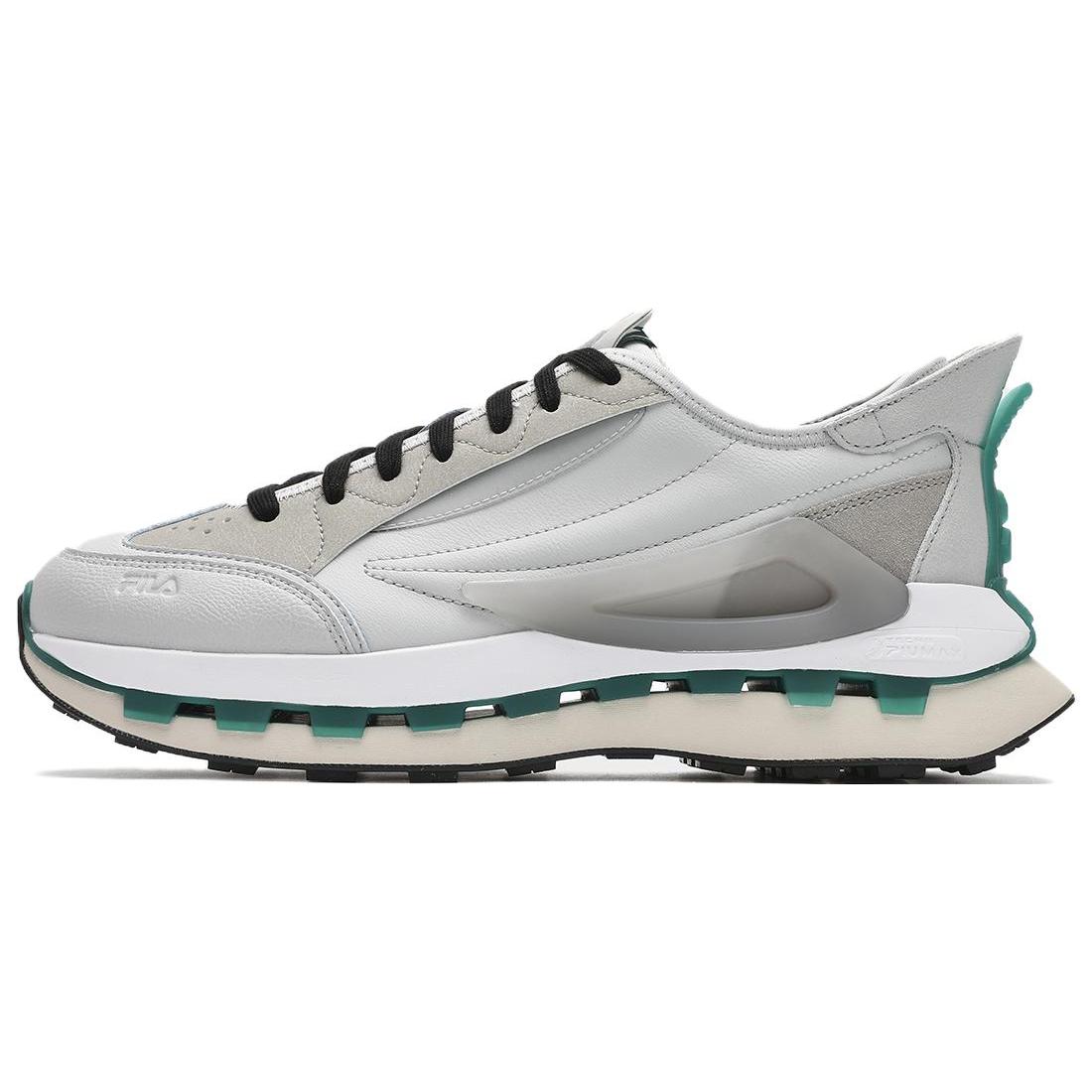 FILA KM Textile, Synthetic Leather Breathable Low top Casual City Commuting Running Shoes Men s White Gray F12M413105FLD 43