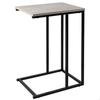 C-shaped Side Table - AKTIVE - 40x30x59 Cm - Cement Effect - Black Metal Structure - Supports Up To 5 Kg
