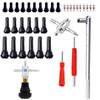 36/45pcs Auto Tire Valve Stem Tool Puller Installer Kit Single/Dual Head Core Remover 4-Way Valve Stem Puller Installer Tool