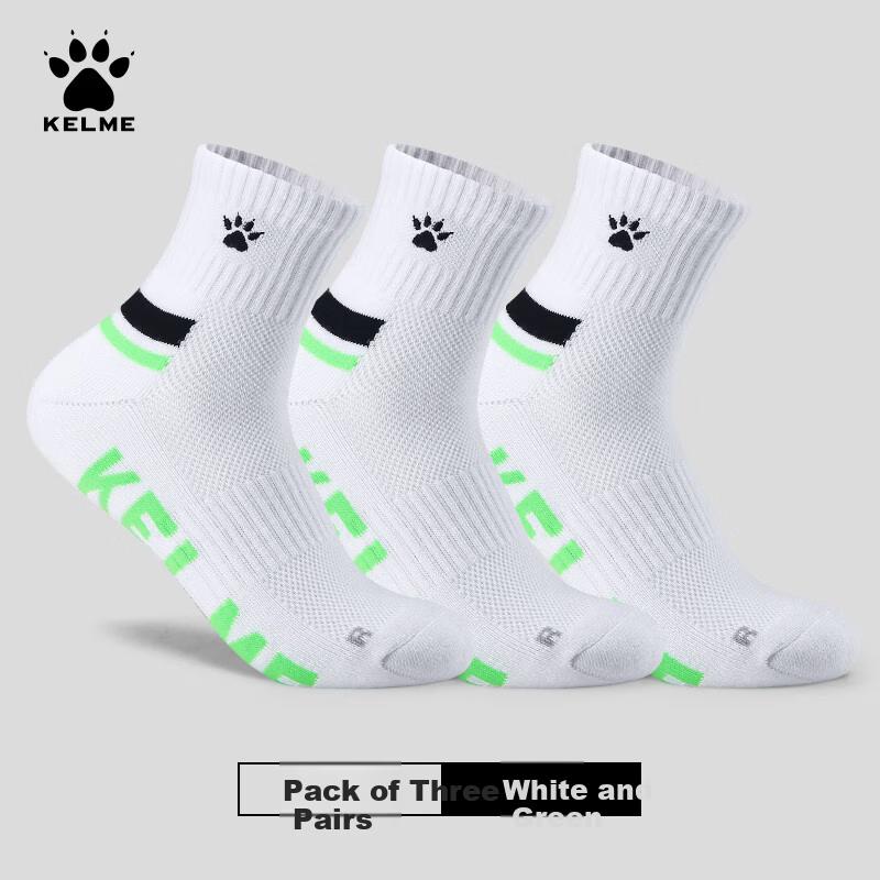 KELME Socks Badminton Socks (3 Pairs) Unisex Sports Socks Non-Slip Breathable Running Basketball Training Casual Socks