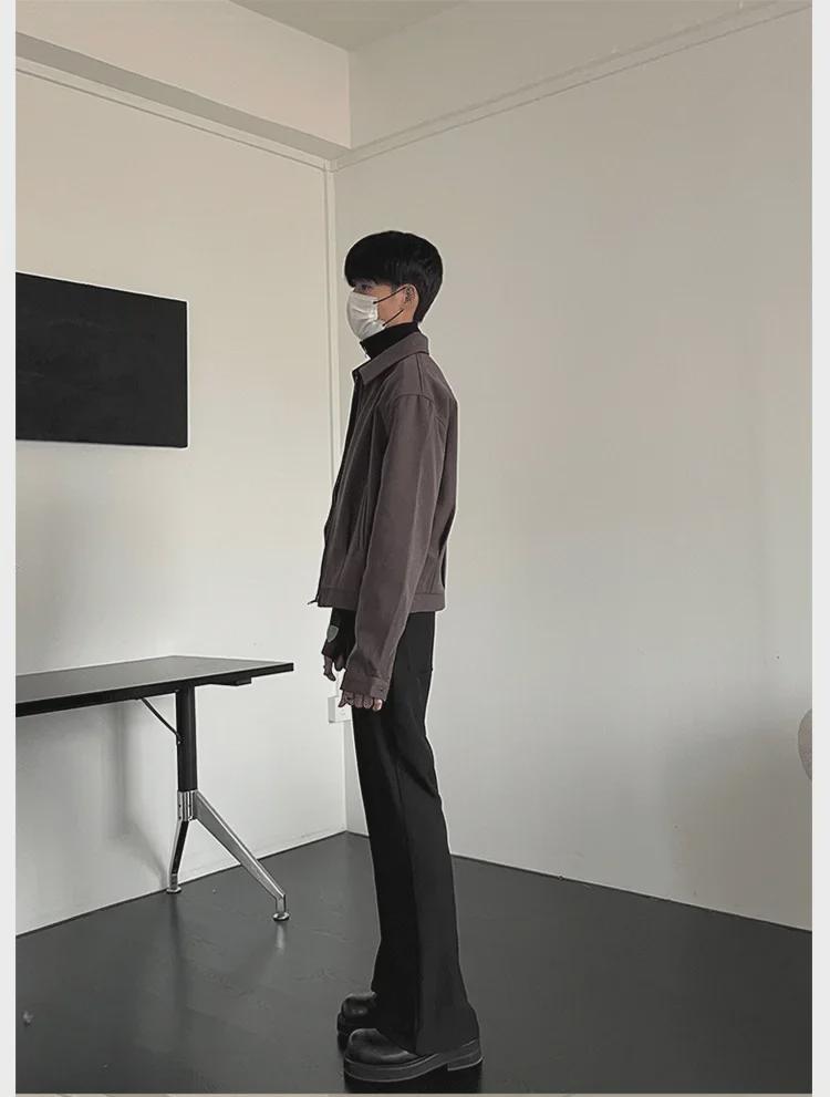 Korean-Style Men's Autumn/Winter Casual Loose Short Coat with Wide Lapel