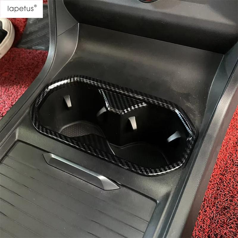 Front Central Control Water Cup Holder Panel Decoration Cover Trim For MG 4 EV  2024 ABS Carbon Fiber Accessories Interior