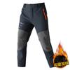 Men's Fleece Lined Straight Hiking Pants for Spring Autumn, Waterproof Windproof Warm Running Sports Casual Long Trousers