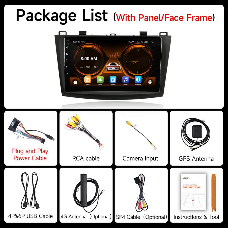 2 Din Car Radio for Mazda 3 2009 2010 2011 2012 2013 Android 13 Multimedia Player 4G GPS Navigation Carplay DVD Head Unit