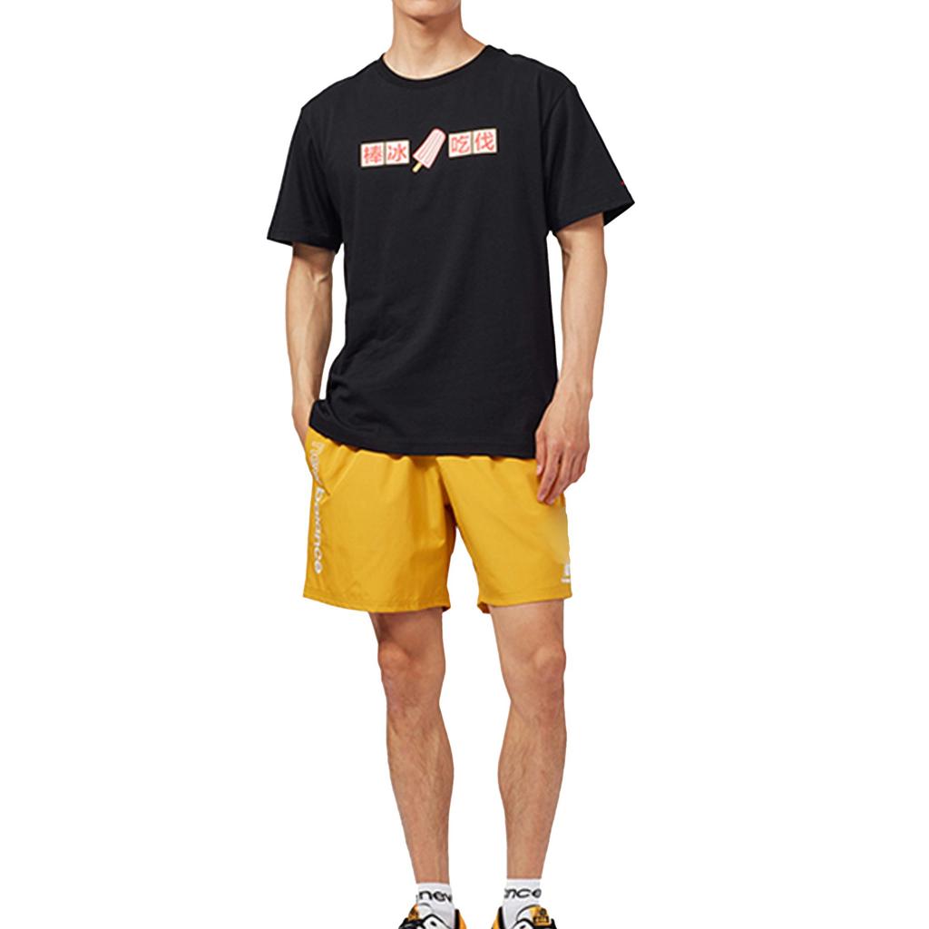 New Balance T Shirts Unisex Black Crew Neck Moderate AMT02374-BK