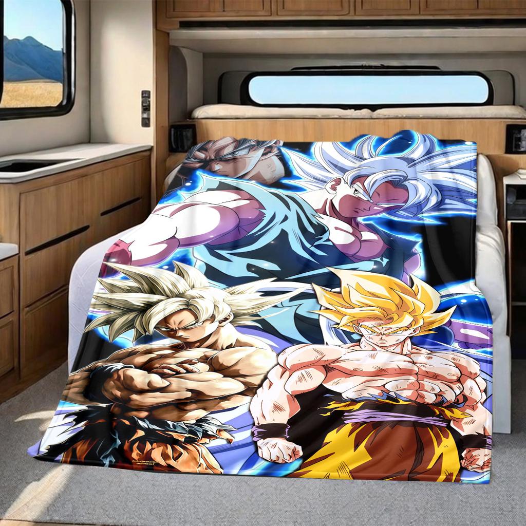 1PC Dragon Ball Z  Print Flannel Blanket, High quality All Seasons, Home Decor, Warmth and Comfort, Perfect for Christmas Gifts