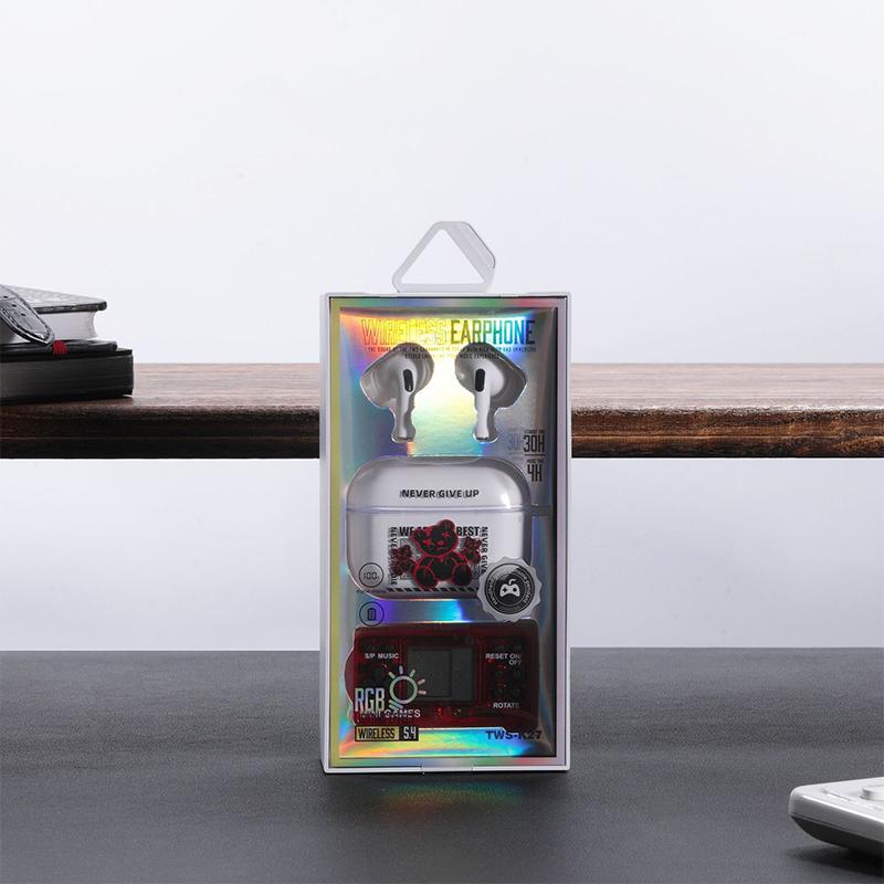 

Wireless Earphone Earbuds With Hanging Game Machine Gaming Key Rings Bluetooth Headphone Headset Long Battery Life Music Sport