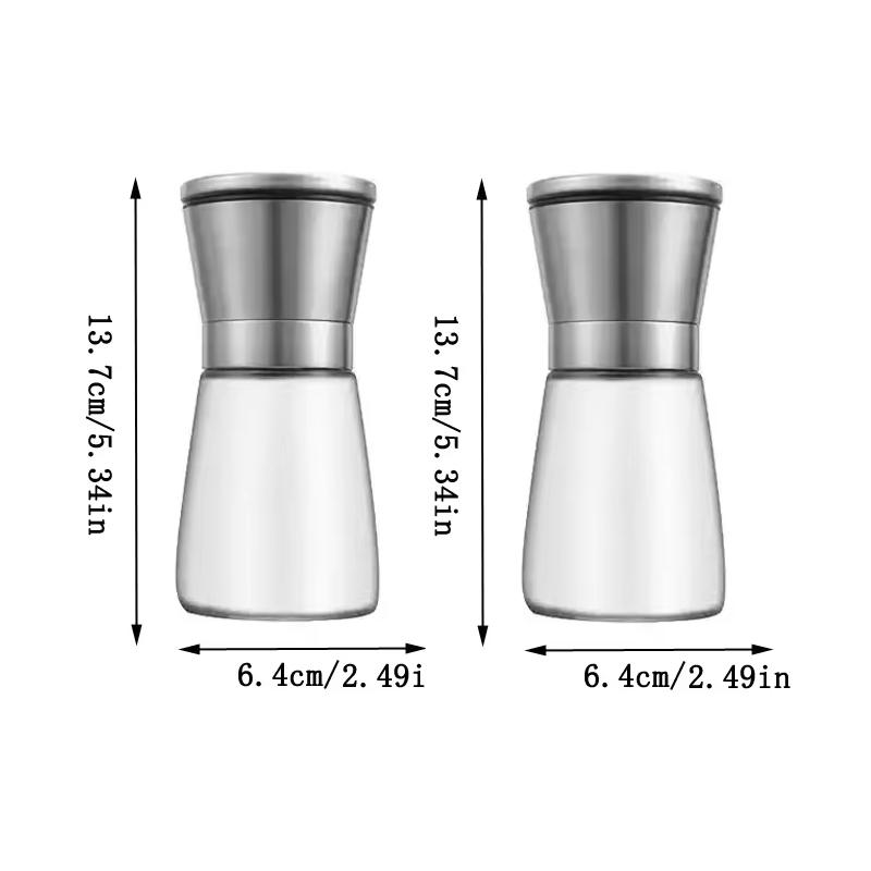 Salt Pepper Grinder Spices Pepper Mill Seasoning Bottle Grinder Stainless Steel Combo Shakers with Adjustable Coarse Mills
