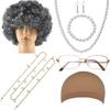 80er Cosplay Oma Perücke Halskette Sonnenbrillen Set Für Bar Ktv Auftritt Party Accessoires