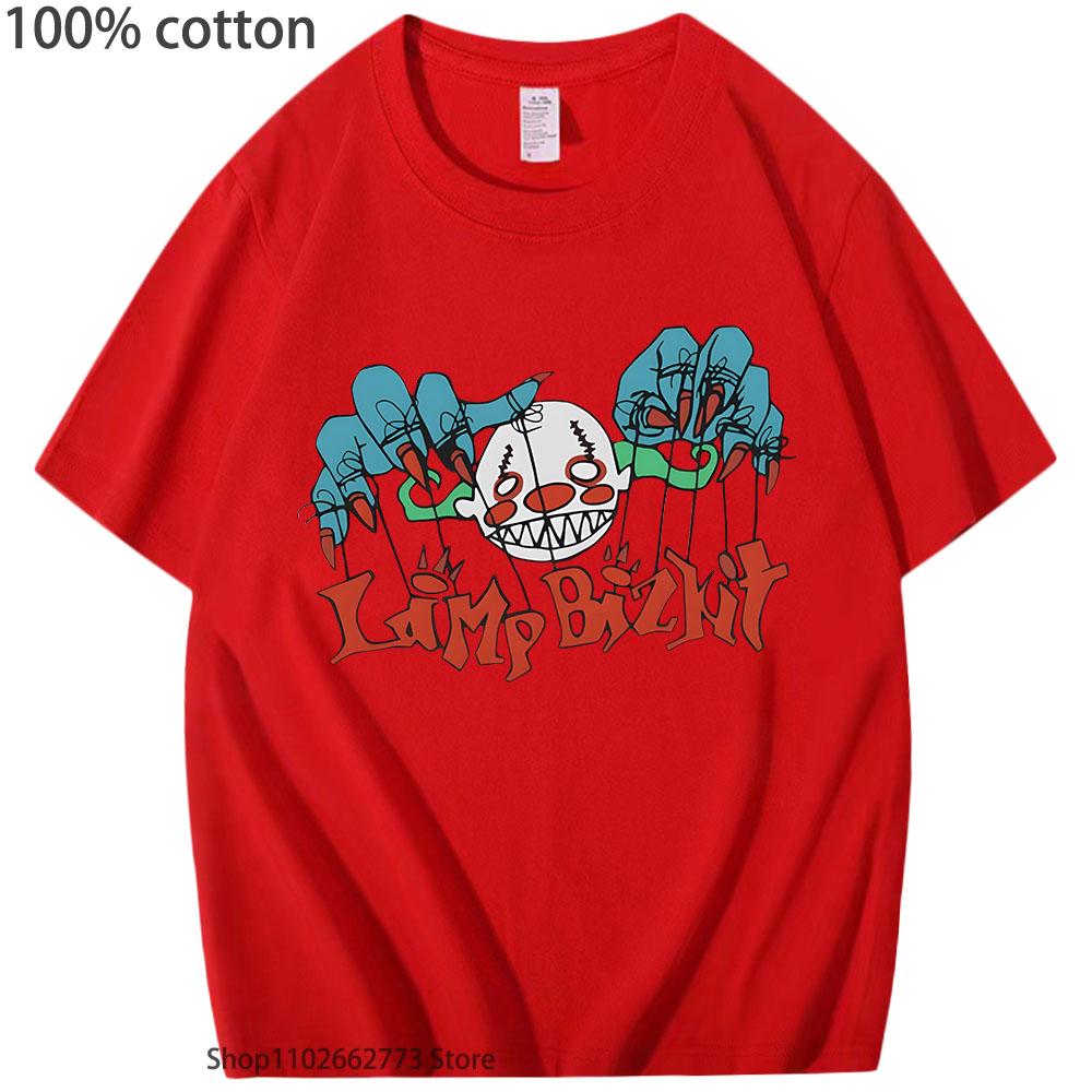 Cartoon Limpbizkit T-Shirts Scary Clone Graphic Clothing 100% Cotton Short Sleeved Casuals Men Streetwear Women Vintage Clothes