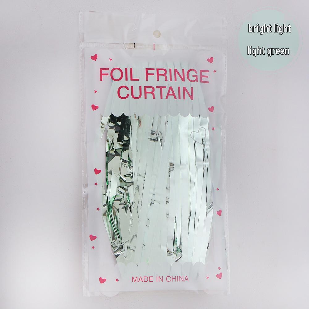 Gold Glänzende Lametta Quastenvorhänge (1x2m) für Hochzeitsbühnen- oder Türdekoration.