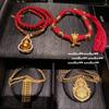 Ancient Gold, Filigree Gourd Fulu Pendant Necklace, New Chinese Style, Lion Dancing Gold Tuo Tuo Red Rope Bracelet, Abacus