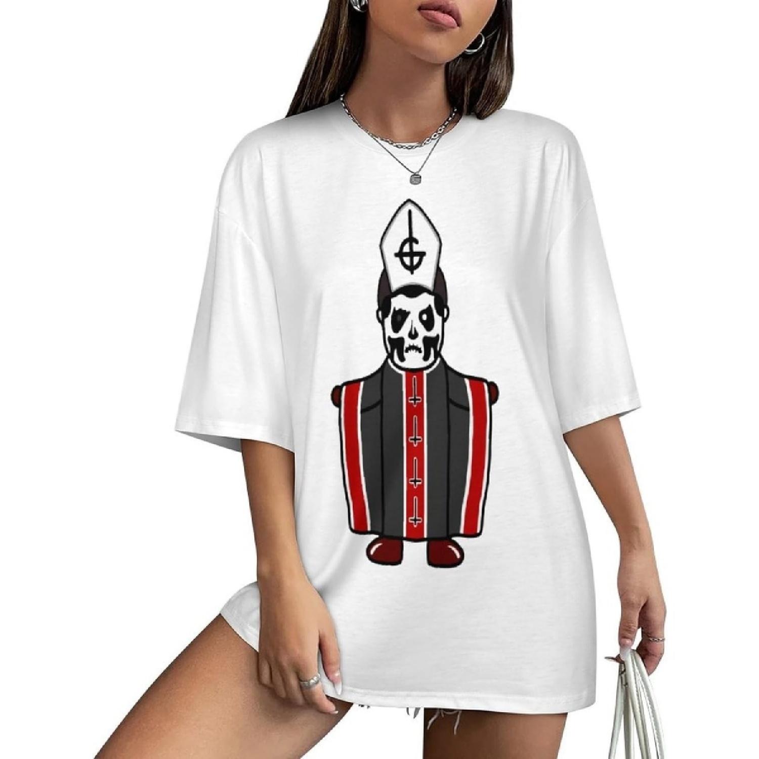 AYANILI Womens&Men s Crew Neck Tee Shirt Ghost Moonlight Band Basic Tees Hip Hop Style Unisex XXXXXL белый