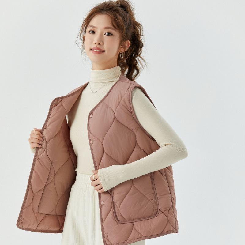 Women's Warm, Enlarged, Thickened and Velvet Inner Vest, Women's Lamb Wool Buttons, Casual Outer Cotton Vest