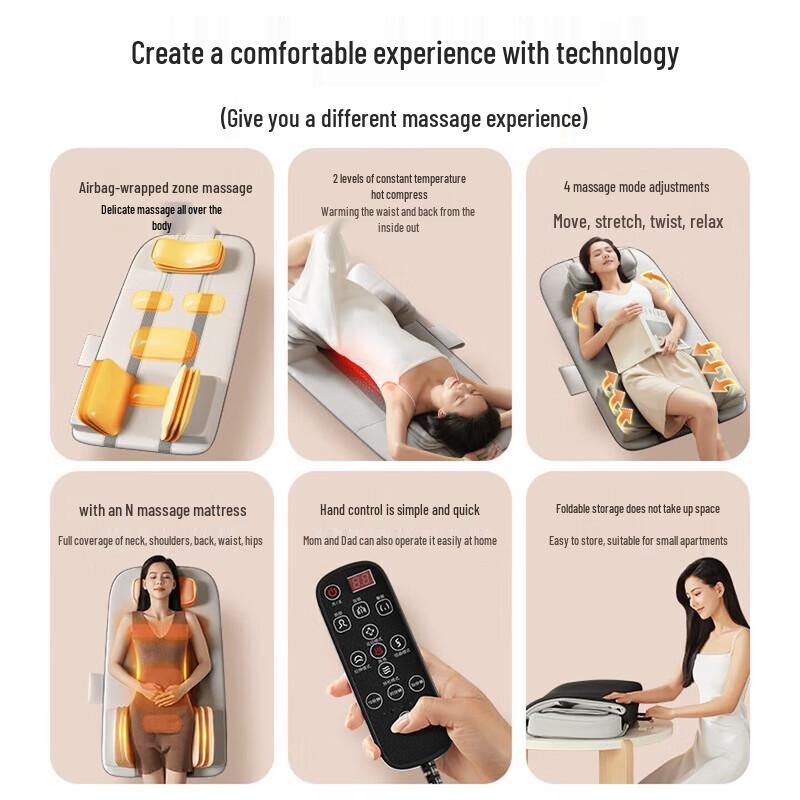 CHIGO Full Back Heated Airbag Massage Cushion CN plug (adapter included)