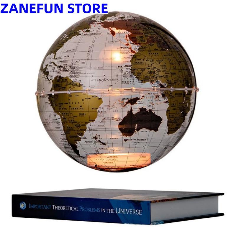 8inch Magnetic Levitating Globe 20cm Transparent Globe Lamp LED Light ABS Globe Home Office Decoration Christmas Business Gifts