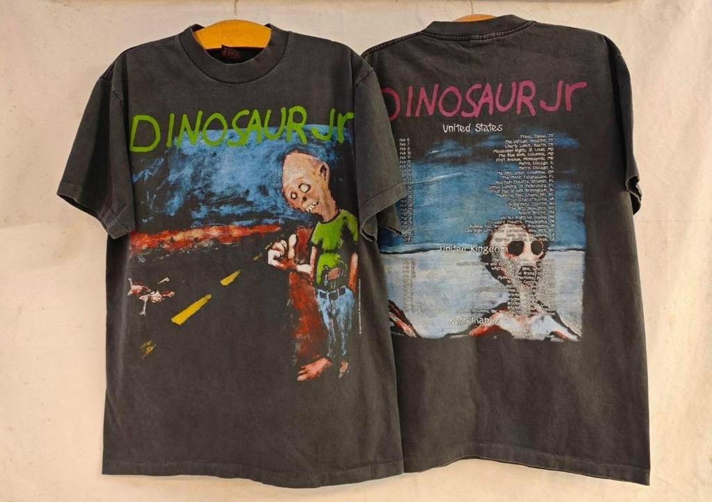 Maglietta Unisex Vintage Dinosaur Jr Tour USA Anni '90 Band Rock XL Punto Singolo RIPRODUZIONE