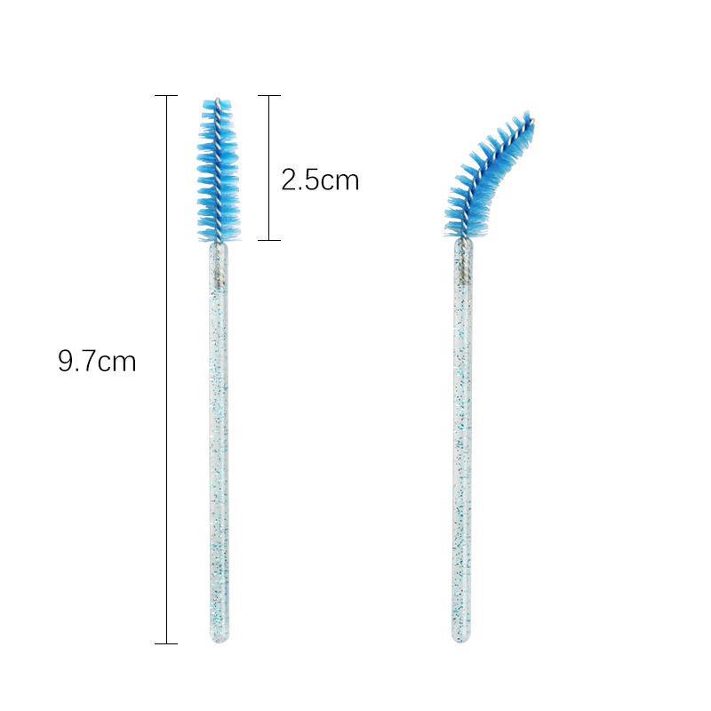 Einweg Kristallgriff Wimpernbürsten, Weiche Spiral-Mascara-Bürsten, Augenbrauenbürste, Wimpernverlängerungswerkzeug 50 Stück
