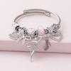 Women Bow Heart Rhinestone Pendant Bracelet Jewelry Accessories for Date Party Festival Gifts