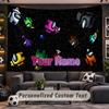 Wall Hanging Tapestry Custom NameAmong Us Pattern Personalized Printed Fabric Wall Decor