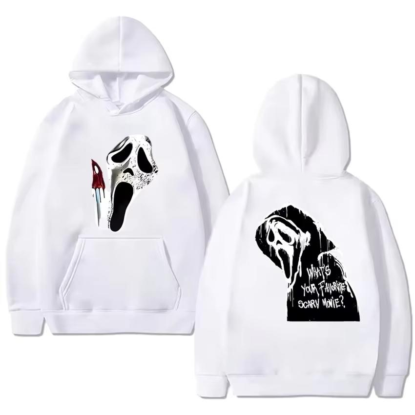 2025 New In Gothic Double Sided Printed Streetwear Men Women VI Ghostface Graphic Hoodie Unisex Fleece Long Sleeve Sweatshirts