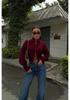 European & American Style Knit Zipper Cardigan: Women's Half-high Collar, Loose Long Sleeve, Cropped Soft Fluffy Sweater.