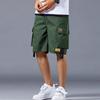 Summer Men's American Casual Workwear, Loose and Trendy Mid Pants with Five Point Multiple Pockets