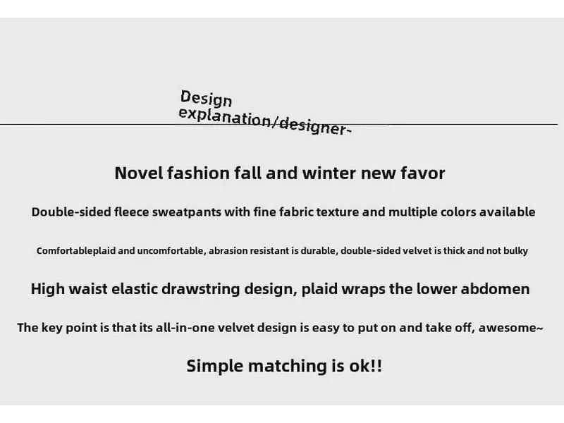 Damskie dwustronne pluszowe polarowe spodnie z szerokimi nogawkami – leniwe, stylowe, z wysokim stanem, ciepłe, luźne, wszechstronne spodnie zimowe.