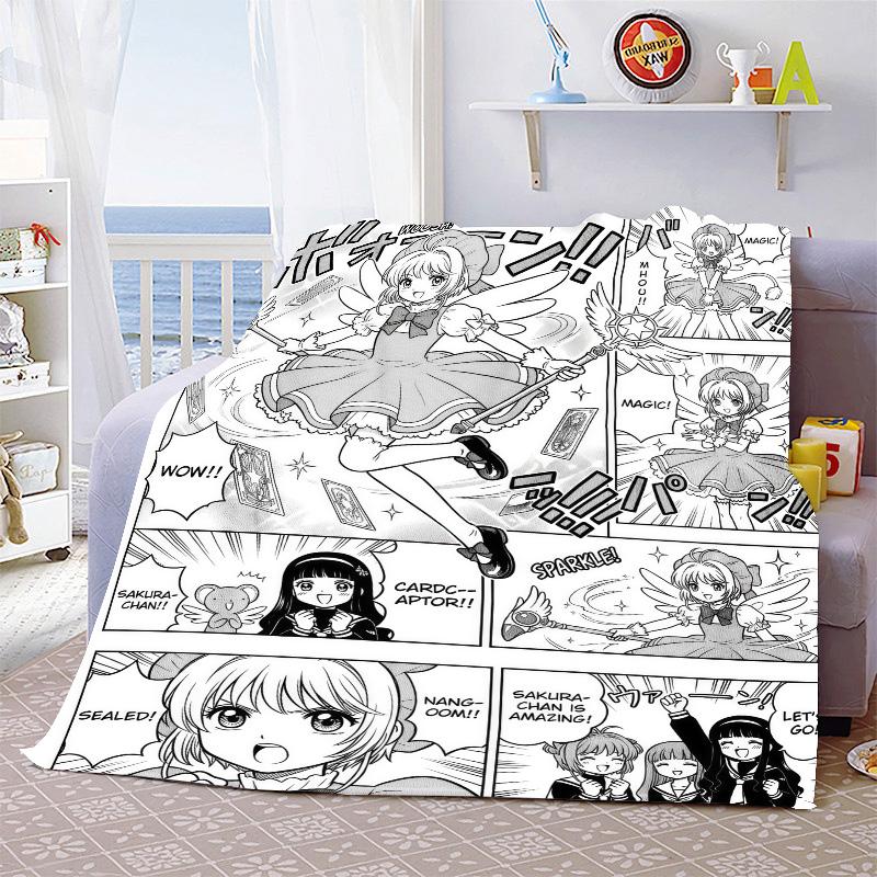 Cardcaptor Sakura Soft Throw Blanket Flannel Warm Cozy Lightweight Blanket for Sofa Bed Home Decor -QJY