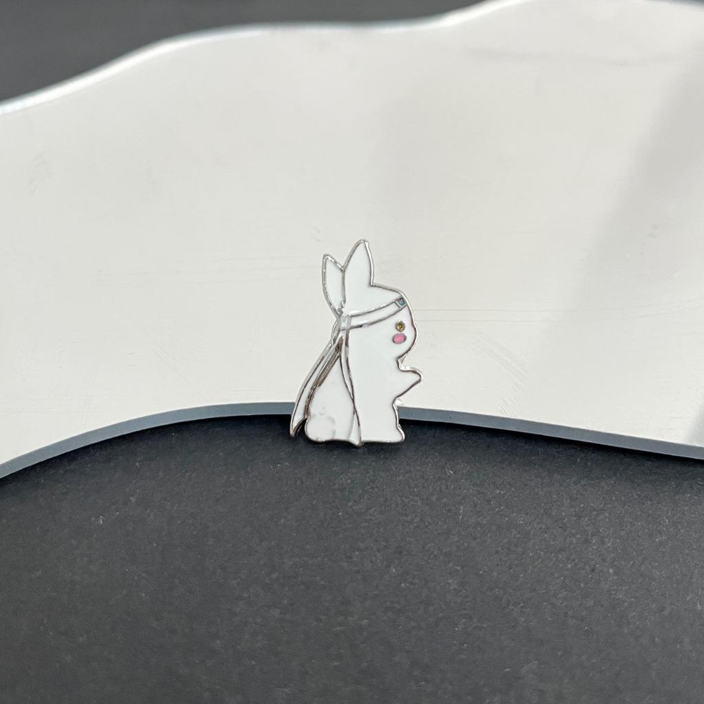 Wang Yibo & Xiao Zhan Wangxian Rabbit Brooch: Cute Japanese-Style Couple Badge